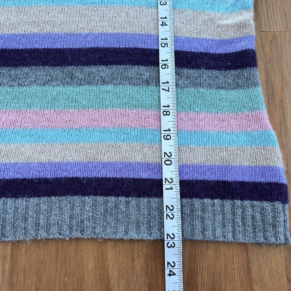Vintage 90s Sutton Studio Cashmere Sweater Women's Small Striped Pastels Classic - Picture 12 of 12